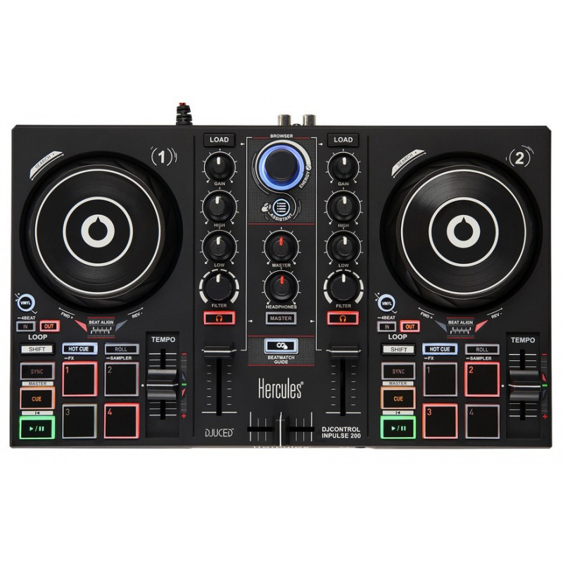 Hercules DJ Control 200 DJコントローラー HERCULES DJControl Inpulse 200 MK2, Controller DJ ottimo per