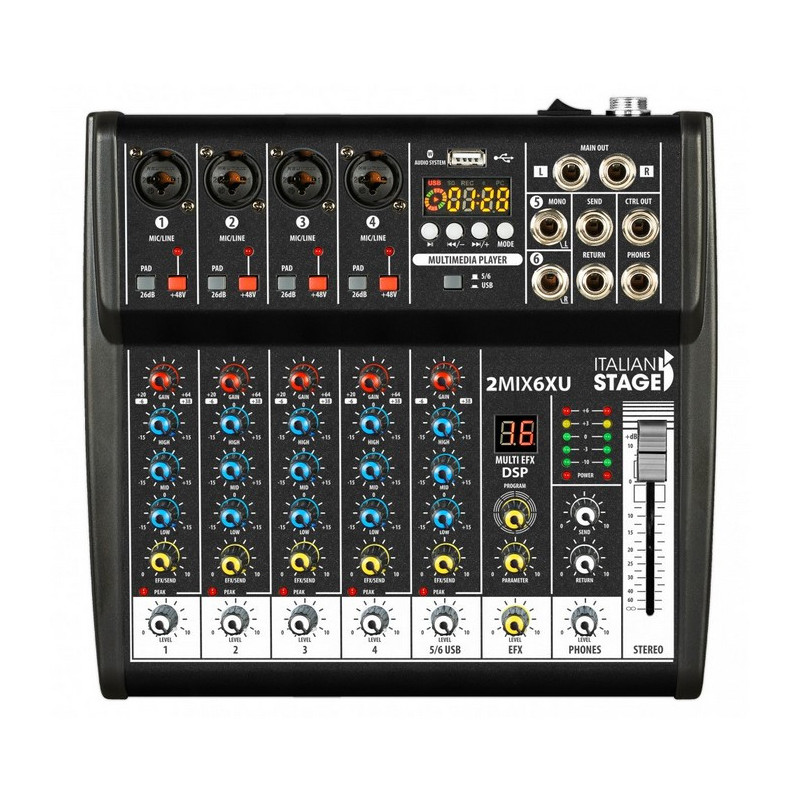 Italian Stage 2MIX6XU Mixer Bluetooth con Effetti