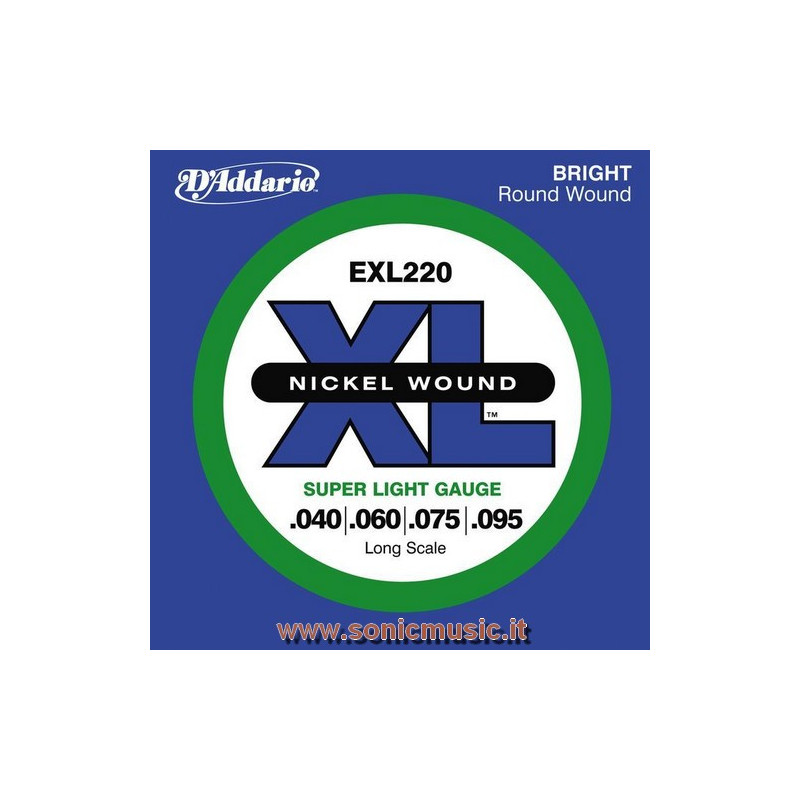 D'ADDARIO EXL 220 (040/095) MUTA PER BASSO 4 CORDE